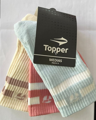 Medias Topper C Moda Pack X 3 Caña Alta  Hombre 160851