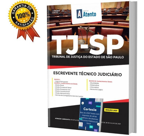 Imagem 1 de 6 de Apostila Escrevente Técnico Judiciário Apostila Tj Sp