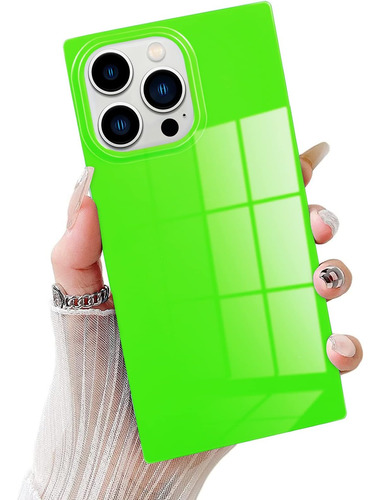 Funda Pavezeda Para iPhone 14 Pro Cuadrada Fluor Green