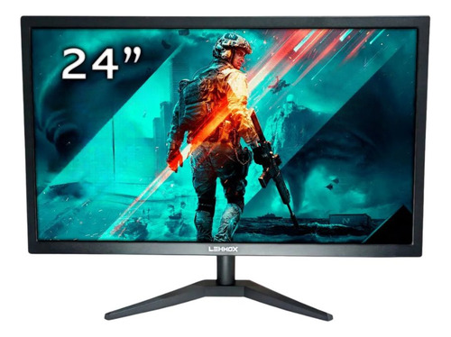 Kit 2 Monitores Led 24 Full Hd Tomate Escritório Home Office Cor Preto