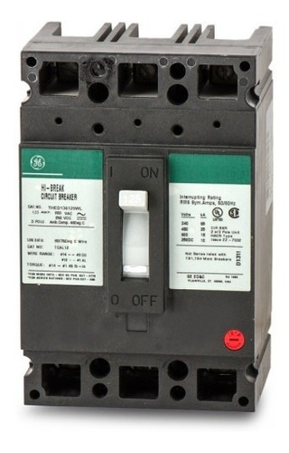 Breaker Trifasico 3x125 Amp General Electric Thed136125wl