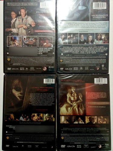 4 Dvd's El Conjuro 1 Y 2 Annabelle 1 Y 2 Películas Terror (Usado)