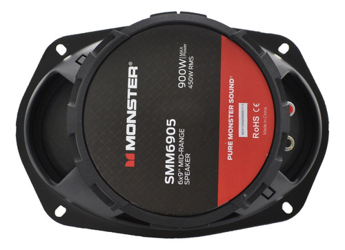 Medio Rango 6x9 Pulgadas Monster Smm6905 900w Max Open Show Color Negro