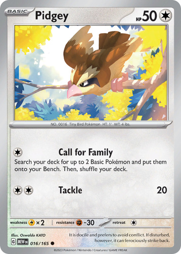 Pidgey 16/207 Pokemon Card 151 Scarlet & Violet