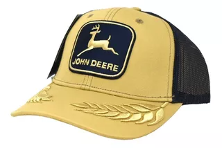 John Deere Gorra de malla azul marino JD para hombre, color negro y gris,  talla única, Negro y gris