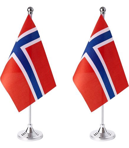 Kit X 2 Banderas De Escritorio Zxvzyt, De Paises, Noruega