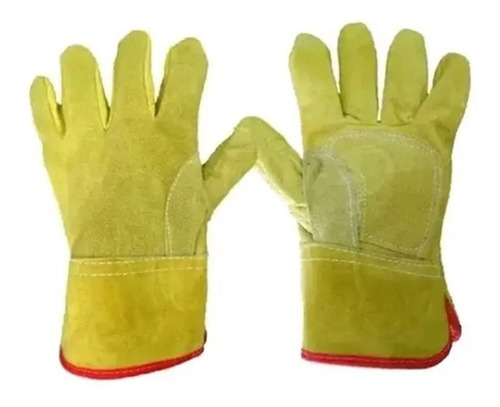  Guantes Cuero De Descarne Trabajo Reforzado Soldador