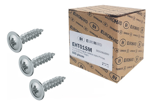 Tornillos T1 Sin Mecha 4.2mm X 16 X 600 Unidades Eurohard