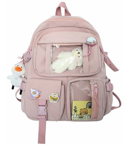 Mochila Escolar De Viaje De Nailon Impermeable Kawaii Girl