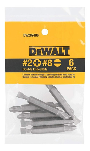 Puntas Para Atornillar Nro2 Plana Nro8 2 X6 Dewalt Dw2024b6