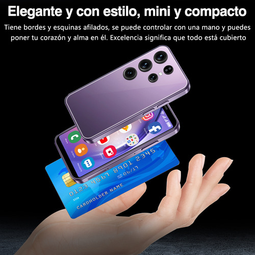 White Shark Phone Mini 3GB Ram + 32GB ROM Android 10 Dual Camera 8mp+5mp 2.95 Hd Smartphone 3500mah Wifi Púrpura