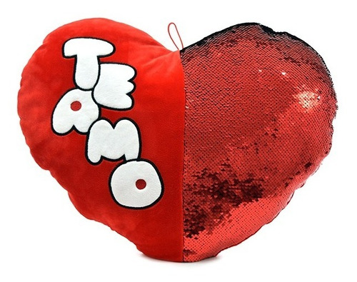 Corazon De Peluche Lentejuelas Te Amo 45 Cm. Phi Phi Toys