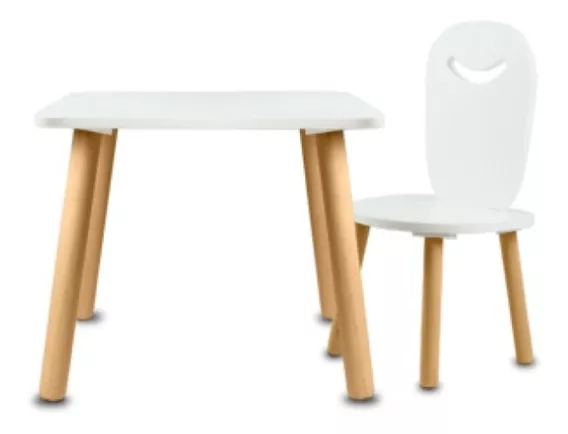 Set Silla Con Agarradera Y Mesa Cuadrada | Infantil | Duduk