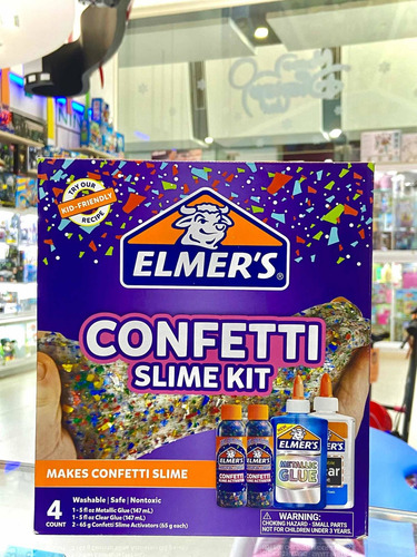 Imagen 1 de 3 de Kit Slime Elmers Confetti 4 Piezas Tienda Física
