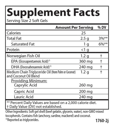 Carlson Labs Mct Y Omega 3 120+30 Softgels Sabor Sin Sabor