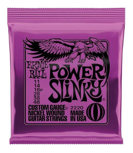 Encordoamento Guitarra 011 Power Slinky Nickel Ernie Ball