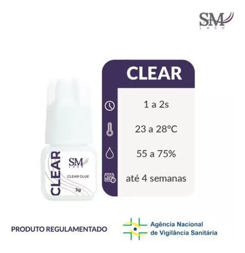 Cola Adesivo Sm Lash Clear 3ml - Para Extensão De Cílios
