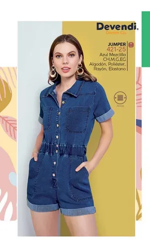 Jumper Palazzo Con Short De Mezclilla Premium Devendi Denim 539.1