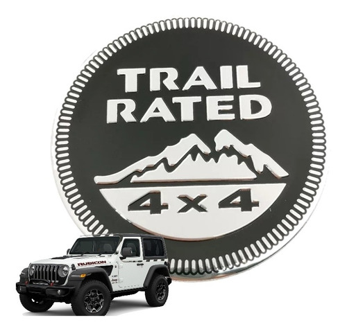 Jeep Trail Rated Emblema Aluminio 3d Autoadhesivo Jeep 