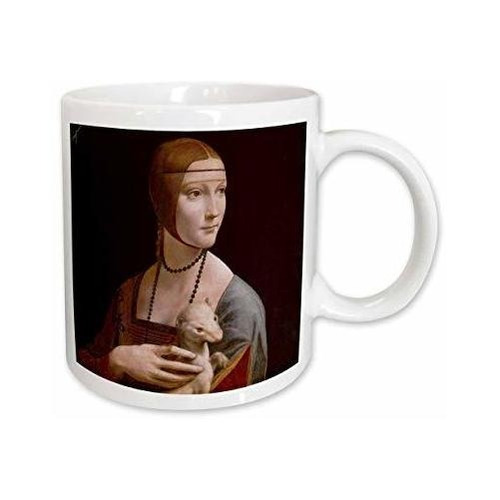 Taza Dama Con Armiño De Leonardo Da Vinci 1485, 15 Oz,...