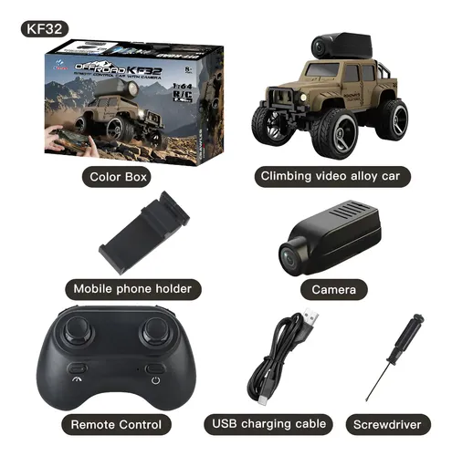 Auto Rc F32 Mini 1:64 2.4g Cámara 720p Vehículo De Carreras