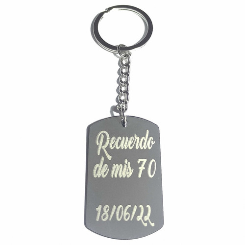 Imagen 8 de 10 de Llavero Acero Quirurgico Grabado Iniciales Frase Logo Laser