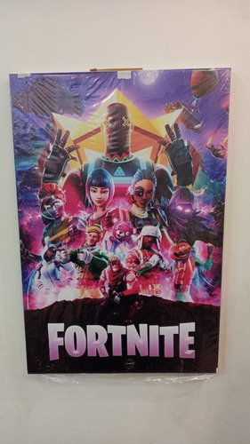 Cuadro Fortnite Personajes Impreso En Tela Pvc 60x40