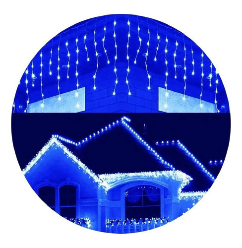 Cortina De Navidad Led Luces De Navidad 800 Led Azul