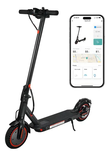 Scooter eléctrico WQ W4 plegable 600W 25km/h Bluetooth LED negro
