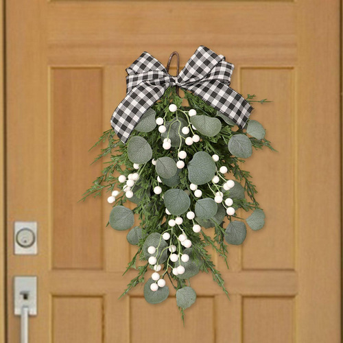 Corona Navideña Para Puerta De Entrada, Realista, Creativa,