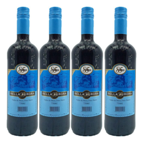 Vinho Tinto De Mesa Suave Bella Aurora 750ml - 4 Unidades