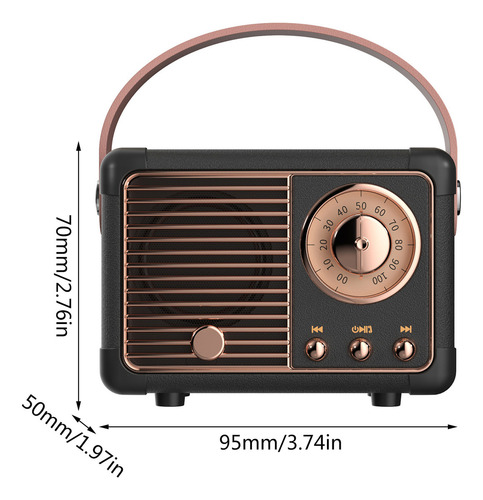 Bocina Retro Estéreo Ble 5.0 Vintage Speaker W