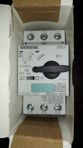 Guardamotor Siemens Sirius De 7 A 10 Amp 3rv1021-1ja10