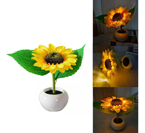 Lámpara De Noche Con Forma De Flor De Girasol, Regalo