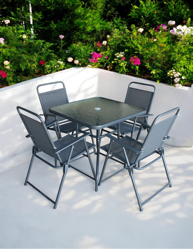 Comedor Para Jardín Resistente Y Duradero 4 Sillas Y Mesa Estructura