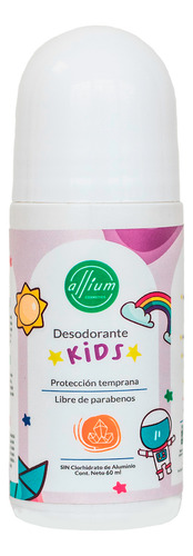Desodorante Natural Unisex Para Niños - Kids 12 Roll On 60ml Sin Aroma