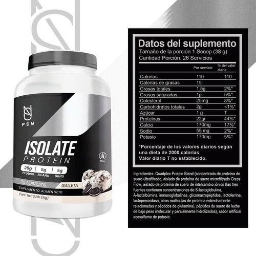 Suplemento En Polvo Psn Whey Protein Mass Gainer 1 Kg Galleta