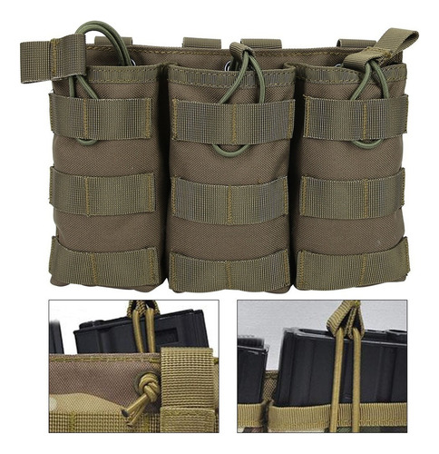 Bolsa Militar Triple Open Top Magazine Molle Para Chaleco