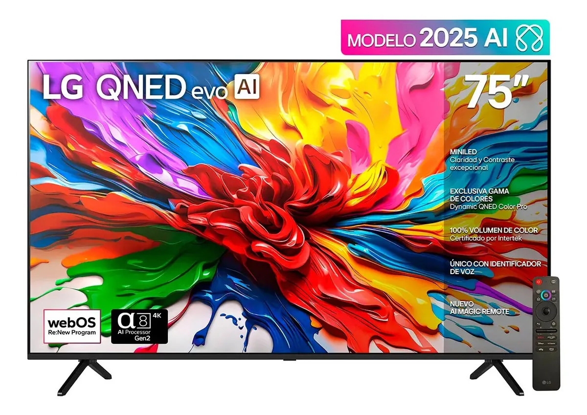 Pantalla de 75 pulgadas LG Mini Led QNEDevo AI 75qned92asa 4k Webos 2025