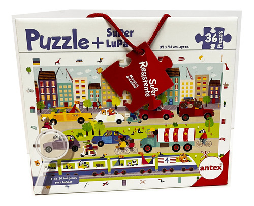 Puzzle 36 P. Transporte + Lupa Carton Extra Antex 3033