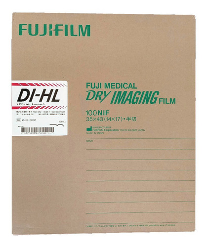 Imagen 1 de 1 de Pelicula Fuji 14x17 Dihl Laser Placas De Rayos X Rx 100 H