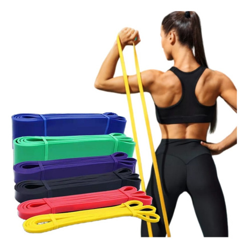 Kit 6 Power Bands Banda Elástica De Resistencia Pull Up Gym