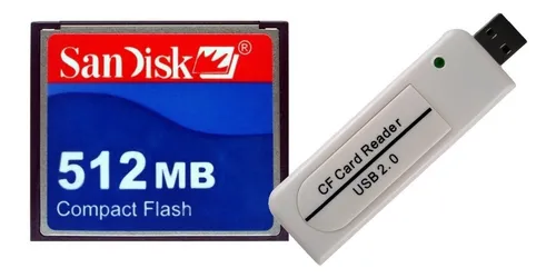Kit Cf Cart o Compact Flash Sandisk 512mb Leitor Cf X Usb
