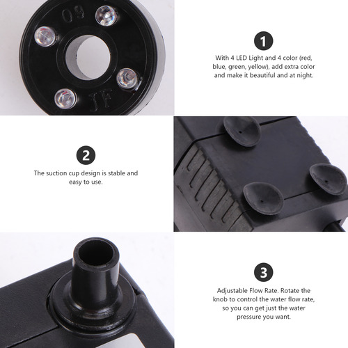 Potente Bomba De Agua Sumergible De 5 W Con Luz Led Ajustabl