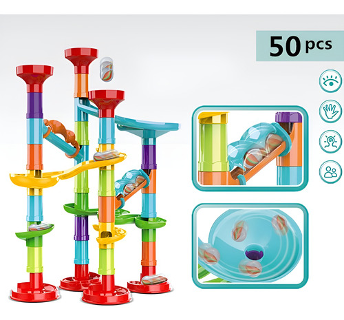 Pista De Canicas 50 Piezas Tobogán De Canicas Juego Color Multicolor
