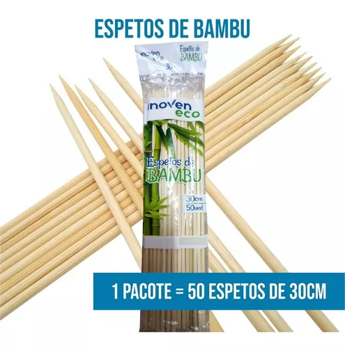 Palito Espeto de Madeira Grande Com 100 Unidades