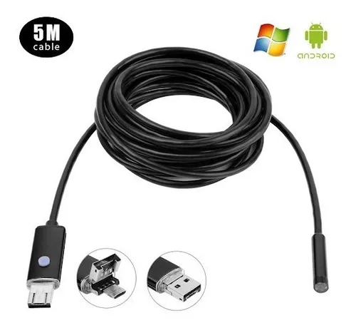 Cámara endoscopica para celular Android OTG con luz LED y cable