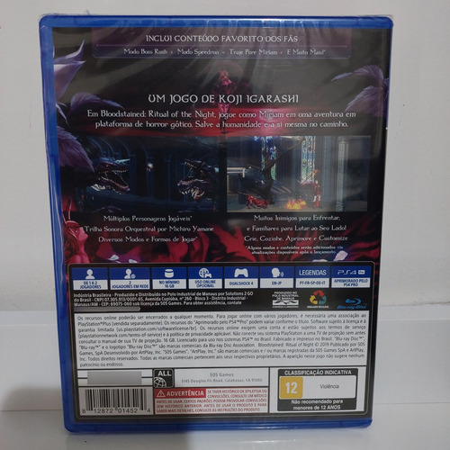 Bloodstained Ritual Of The Night Ps4 Ps5 Mídia Física