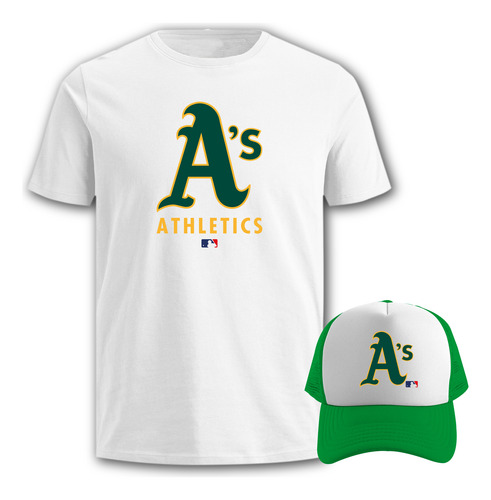 Paquete Playera Sublimada + Gorra Mod Mlb Oakland Athletics