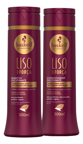 Shampoo E Condicionador Liso Com Força Haskell 300ml